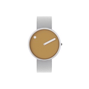 Picto ur - mustard yellow stål mesh lænke 40 mm - 43354-0820